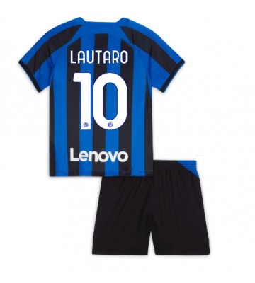 Inter Milan Lautaro Martinez #10 Hjemmedraktsett Barn 2022-23 Kortermet (+ Korte bukser)